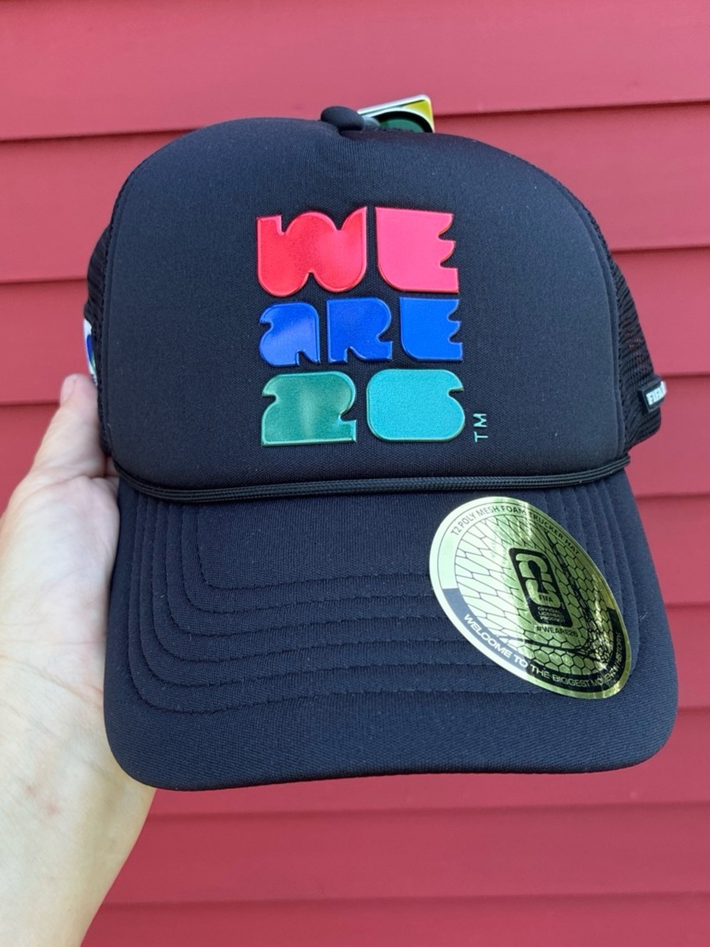 WE ARE 26 black FIFA baseball hat NWT